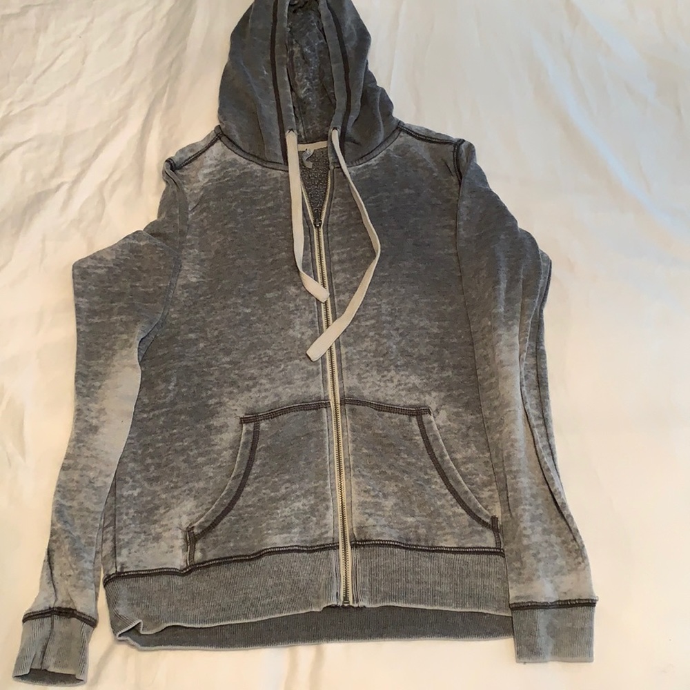 grey z supply heather zipup